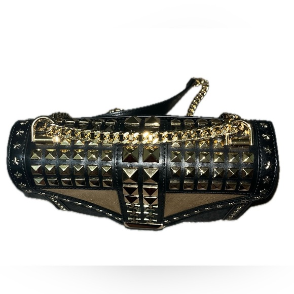 Michael Kors Whitney Large Star Embellished Logo Shoulder Bag, Black & Gold - Picture 4 of 16